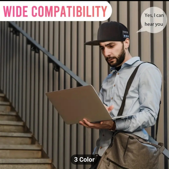 Navy blue Wireless smart speaker headphones baseball cap NIP (Real Loud) - Picture 5 of 8